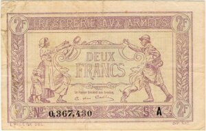 2 francs Trésorerie aux armées type 1917