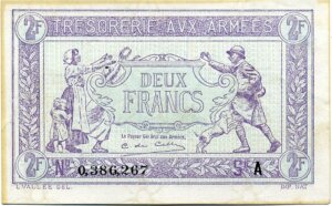 2 francs Trésorerie aux armées type 1917