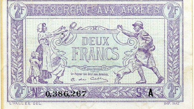 2 francs Trésorerie aux armées type 1917