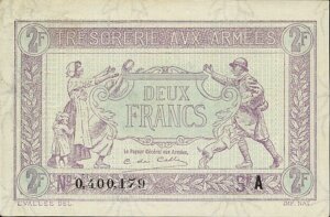 2 francs Trésorerie aux armées type 1917