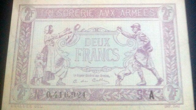 2 francs Trésorerie aux armées type 1917