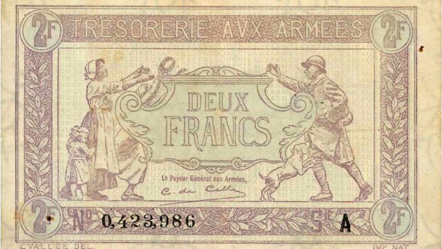 2 francs Trésorerie aux armées type 1917