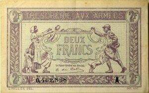 2 francs Trésorerie aux armées type 1917