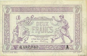 2 francs Trésorerie aux armées type 1917