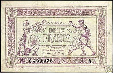 2 francs Trésorerie aux armées type 1917