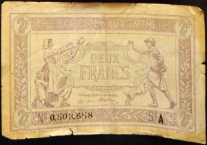 2 francs Trésorerie aux armées type 1917