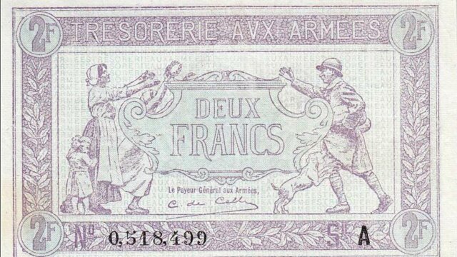 2 francs Trésorerie aux armées type 1917