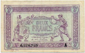 2 francs Trésorerie aux armées type 1917