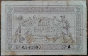 2 francs Trésorerie aux armées type 1917