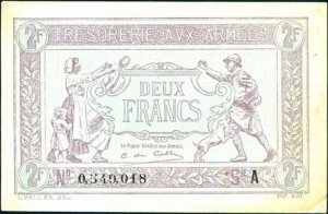 2 francs Trésorerie aux armées type 1917