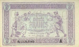 2 francs Trésorerie aux armées type 1917