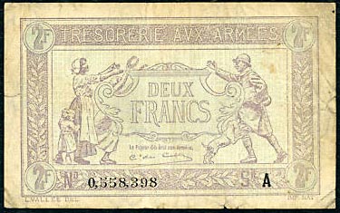 2 francs Trésorerie aux armées type 1917