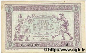 2 francs Trésorerie aux armées type 1917