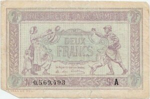 2 francs Trésorerie aux armées type 1917