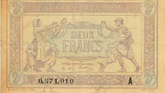 2 francs Trésorerie aux armées type 1917