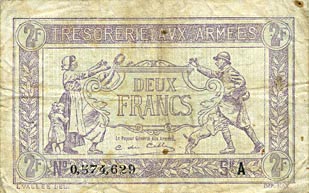 2 francs Trésorerie aux armées type 1917