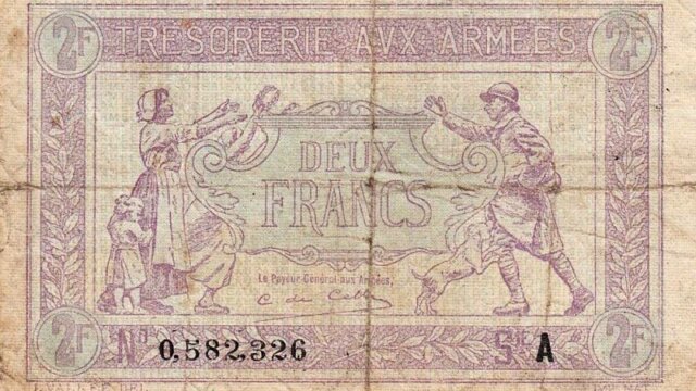 2 francs Trésorerie aux armées type 1917