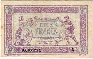 2 francs Trésorerie aux armées type 1917