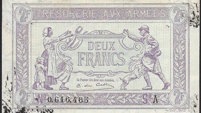 2 francs Trésorerie aux armées type 1917