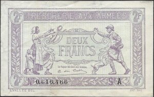 2 francs Trésorerie aux armées type 1917