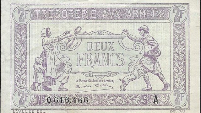 2 francs Trésorerie aux armées type 1917