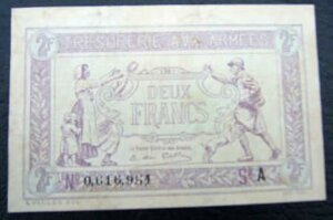 2 francs Trésorerie aux armées type 1917