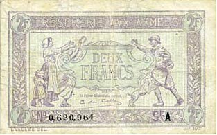 2 francs Trésorerie aux armées type 1917