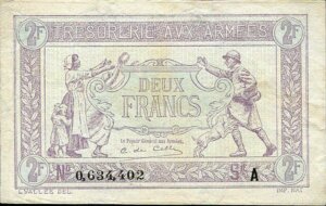 2 francs Trésorerie aux armées type 1917