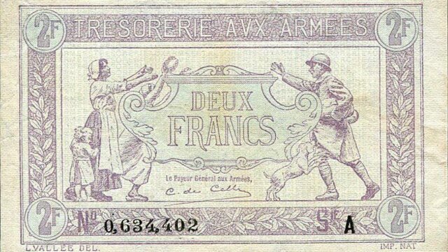 2 francs Trésorerie aux armées type 1917