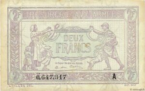 2 francs Trésorerie aux armées type 1917