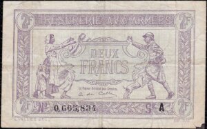 2 francs Trésorerie aux armées type 1917