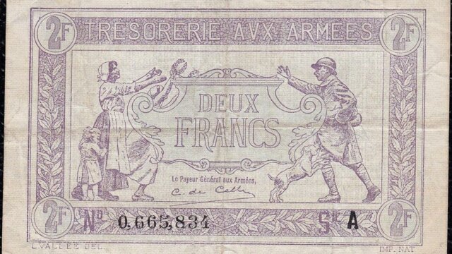 2 francs Trésorerie aux armées type 1917