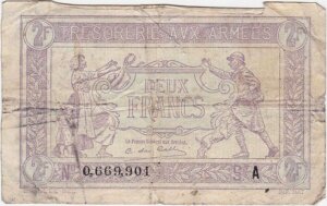 2 francs Trésorerie aux armées type 1917