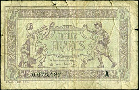 2 francs Trésorerie aux armées type 1917