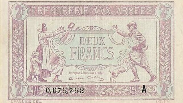 2 francs Trésorerie aux armées type 1917