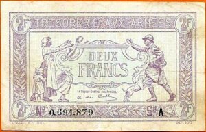 2 francs Trésorerie aux armées type 1917