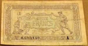 2 francs Trésorerie aux armées type 1917