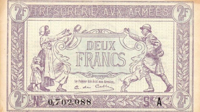 2 francs Trésorerie aux armées type 1917