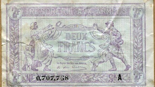 2 francs Trésorerie aux armées type 1917