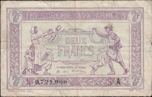 2 francs Trésorerie aux armées type 1917