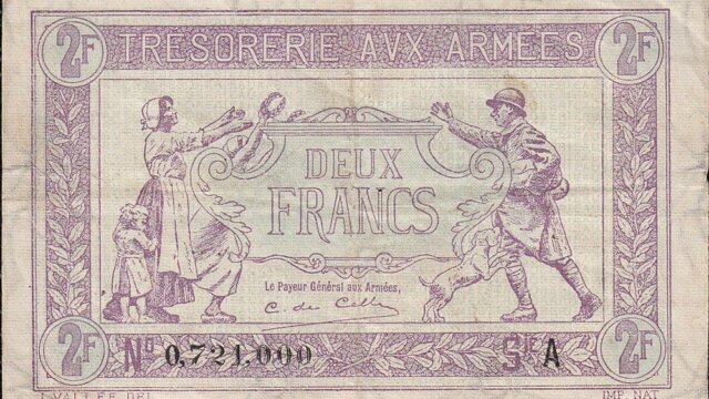 2 francs Trésorerie aux armées type 1917