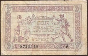 2 francs Trésorerie aux armées type 1917