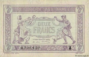 2 francs Trésorerie aux armées type 1917