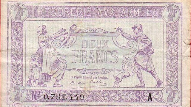 2 francs Trésorerie aux armées type 1917