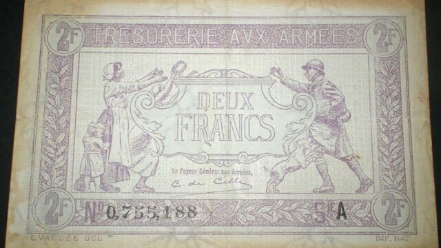 2 francs Trésorerie aux armées type 1917