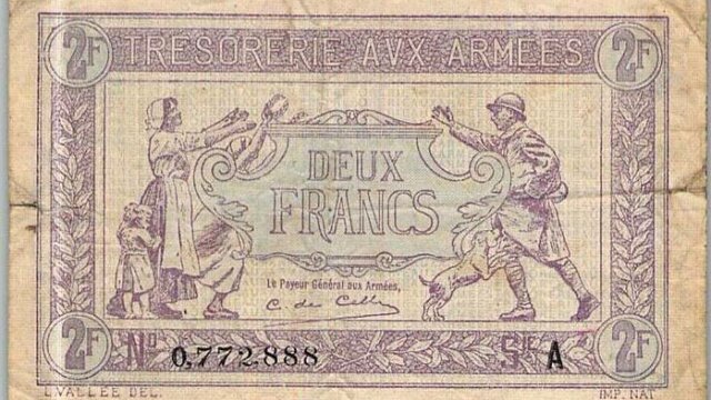 2 francs Trésorerie aux armées type 1917