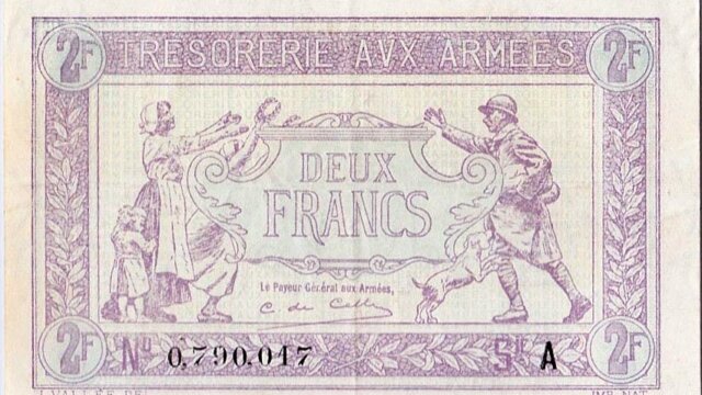 2 francs Trésorerie aux armées type 1917