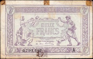 2 francs Trésorerie aux armées type 1917