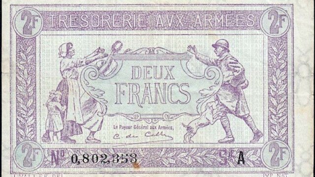 2 francs Trésorerie aux armées type 1917