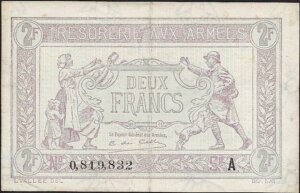 2 francs Trésorerie aux armées type 1917